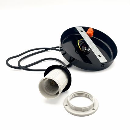 Luster na sajli HARMA 1xE27/15W/230V Ø 14 cm bela/crna