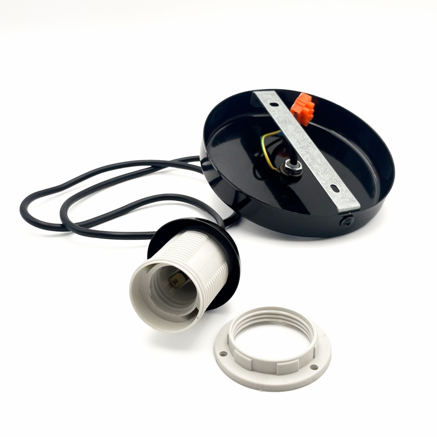 Luster na sajli HARMA 1xE27/15W/230V Ø 14 cm bela/crna