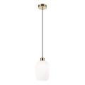 Luster na sajli HARMA 1xE27/15W/230V Ø 14 cm bela/zlatna