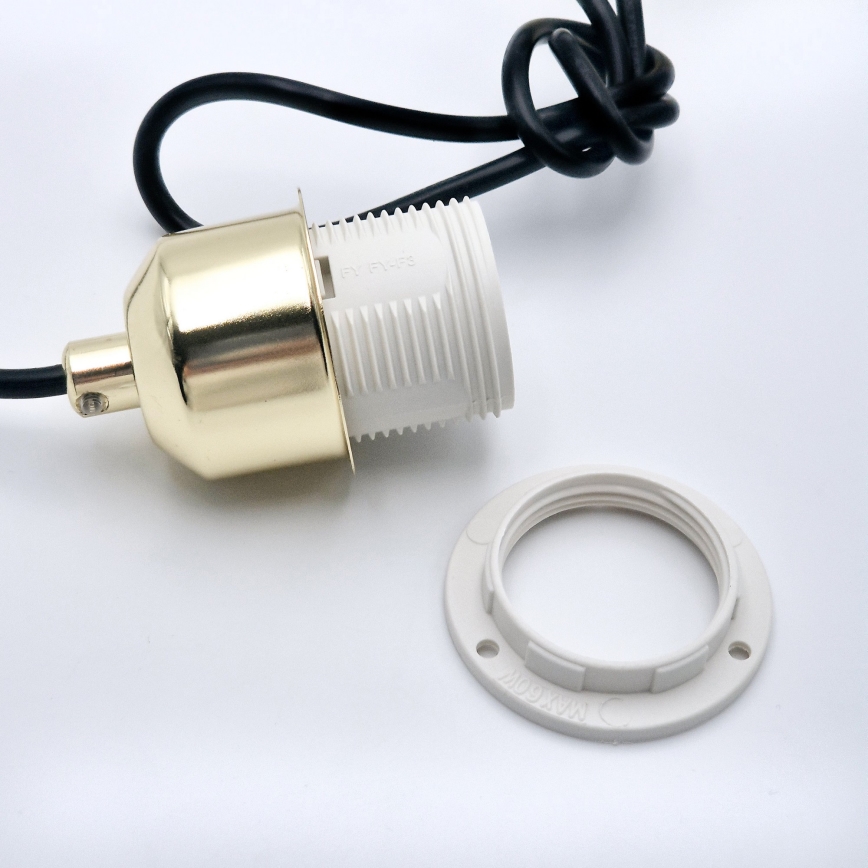 Luster na sajli HARMA 1xE27/15W/230V Ø 14 cm bela/zlatna