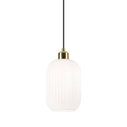 Luster na sajli HARMA 1xE27/15W/230V Ø 14 cm bela/zlatna