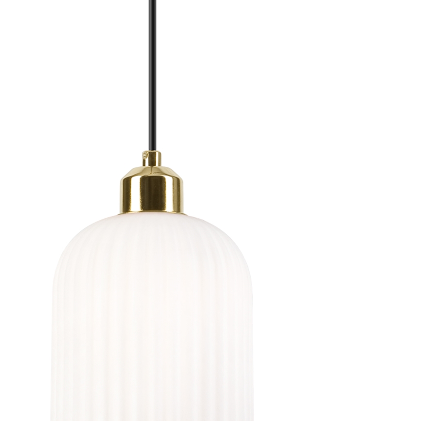 Luster na sajli HARMA 1xE27/15W/230V Ø 14 cm bela/zlatna