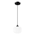 Luster na sajli HARMA 1xE27/15W/230V Ø 20 cm bela/crna