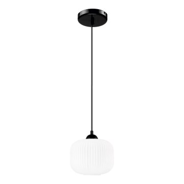 Luster na sajli HARMA 1xE27/15W/230V Ø 20 cm bela/crna
