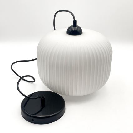 Luster na sajli HARMA 1xE27/15W/230V Ø 20 cm bela/crna