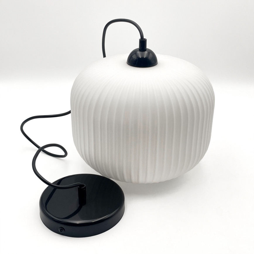 Luster na sajli HARMA 1xE27/15W/230V Ø 20 cm bela/crna