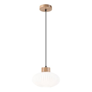 Luster na sajli HARMONY 1xE27/15W/230V prečnik 25 cm bela/hrast