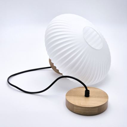 Luster na sajli HARMONY 1xE27/15W/230V prečnik 25 cm bela/hrast