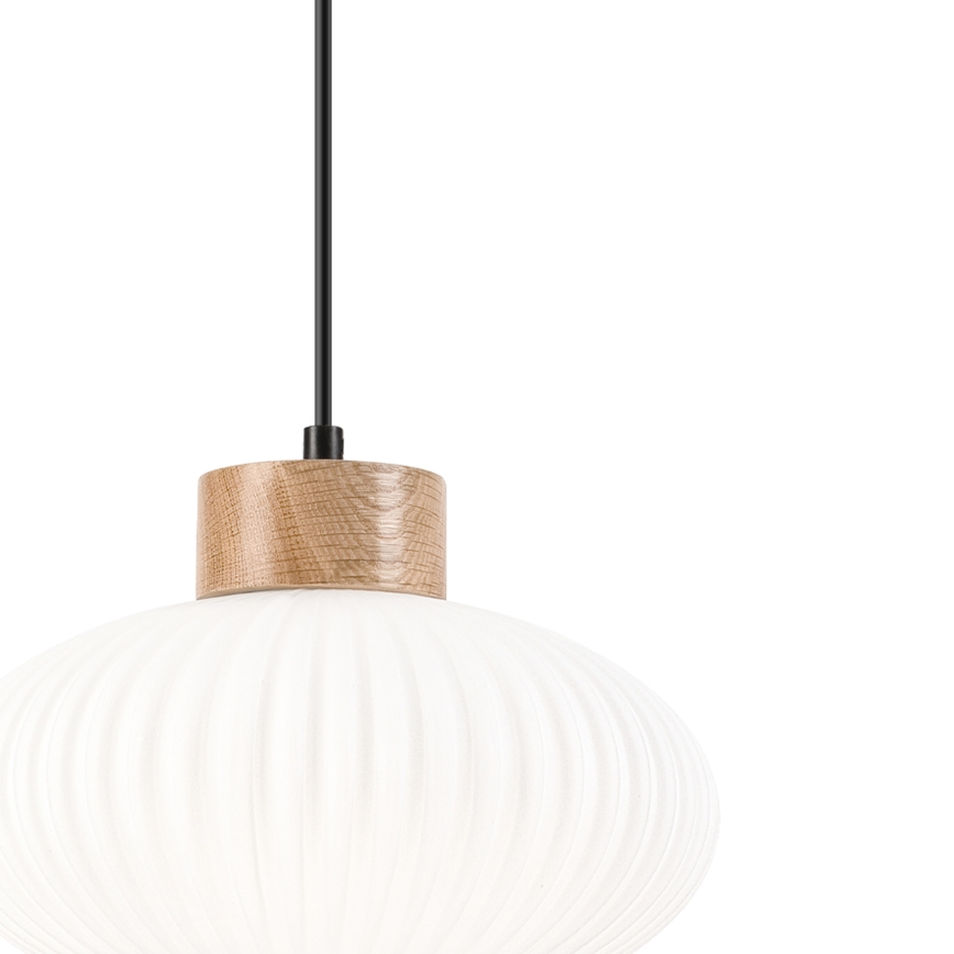 Luster na sajli HARMONY 1xE27/15W/230V prečnik 25 cm bela/hrast