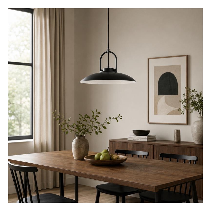 Luster na sajli HATTORI 1xE27/15W/230V crne boje