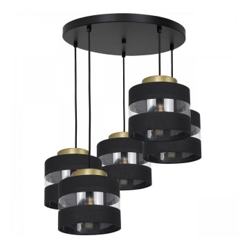 Luster na sajli HAVARD 5xE27/60W/230V crna/mesing okrugao