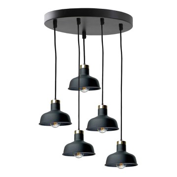 Luster na sajli HEBE 5xE27/60W/230V crni