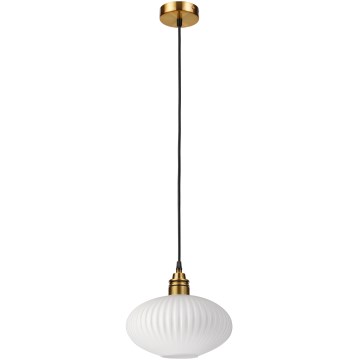 Luster na sajli HECTOR 1xE27/15W/230V bela/mesing pr. 25 cm