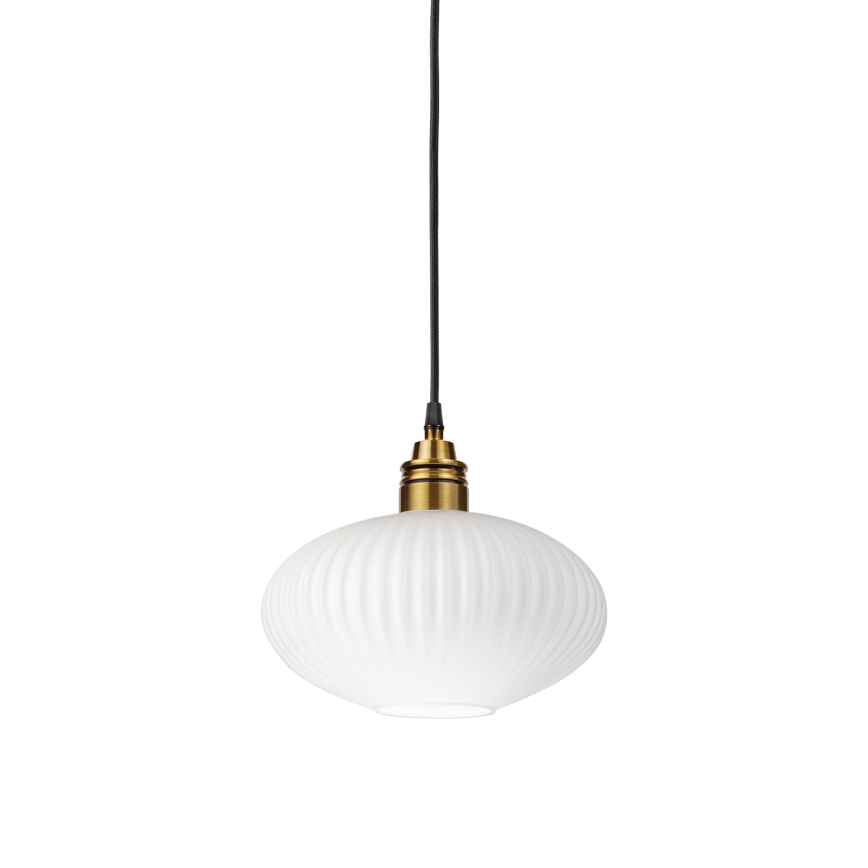 Luster na sajli HECTOR 1xE27/15W/230V bela/mesing pr. 25 cm