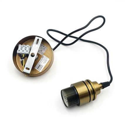 Luster na sajli HECTOR 1xE27/15W/230V bela/mesing pr. 25 cm