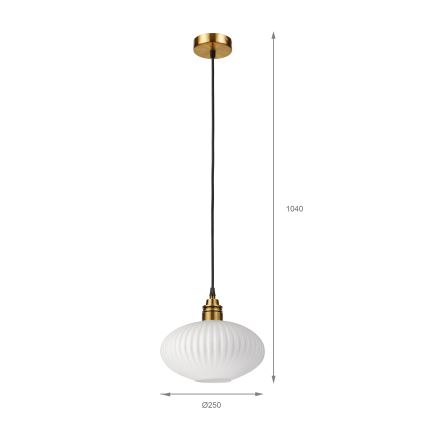 Luster na sajli HECTOR 1xE27/15W/230V bela/mesing pr. 25 cm