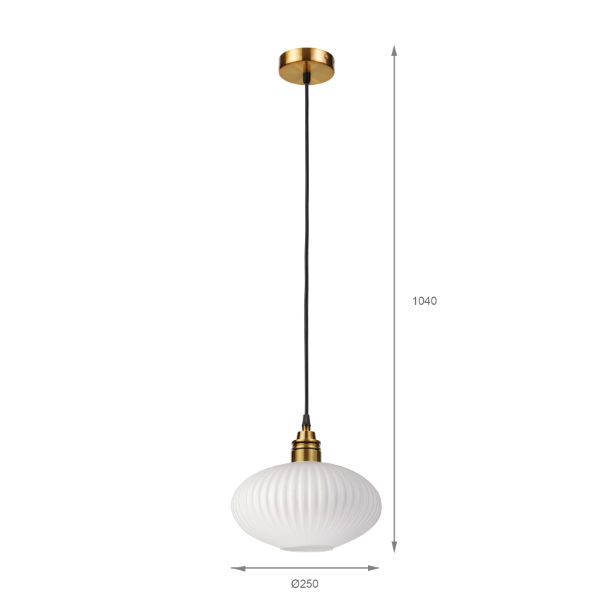 Luster na sajli HECTOR 1xE27/15W/230V bela/mesing pr. 25 cm