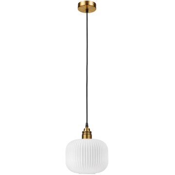 Luster na sajli HECTOR 1xE27/15W/230V bela/mesing prečnik 20 cm