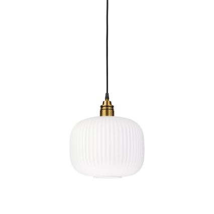 Luster na sajli HECTOR 1xE27/15W/230V bela/mesing prečnik 25 cm