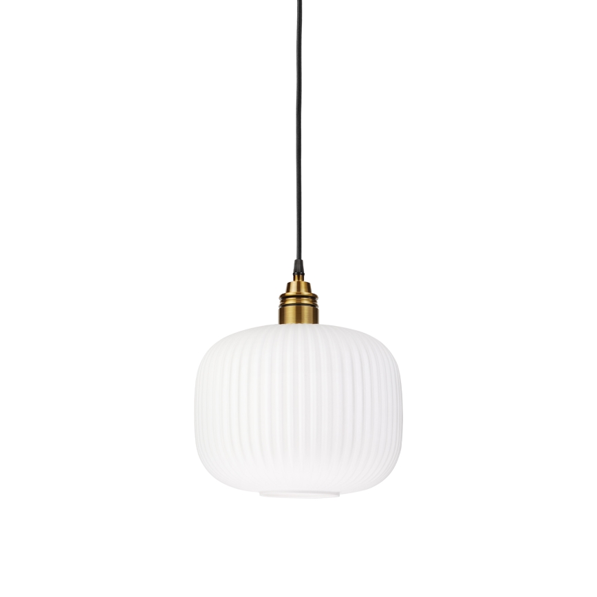 Luster na sajli HECTOR 1xE27/15W/230V bela/mesing prečnik 25 cm