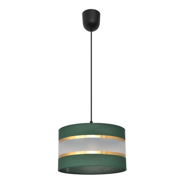 Luster na sajli HELEN 1xE27/15W/230V fi 25 cm zelena/zlatna