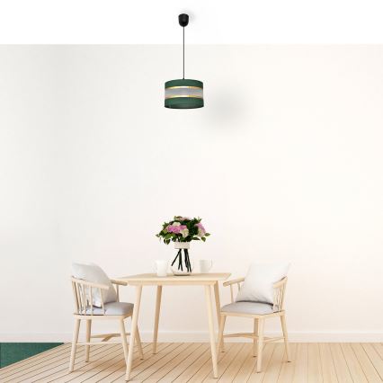 Luster na sajli HELEN 1xE27/15W/230V fi 25 cm zelena/zlatna
