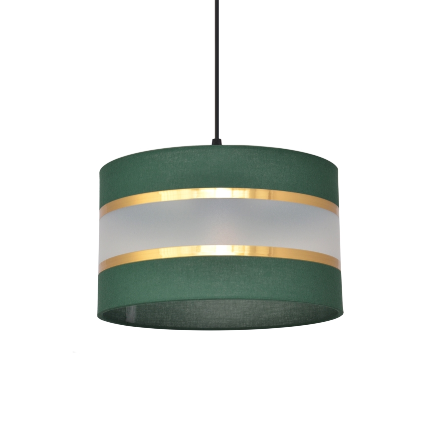 Luster na sajli HELEN 1xE27/15W/230V fi 25 cm zelena/zlatna