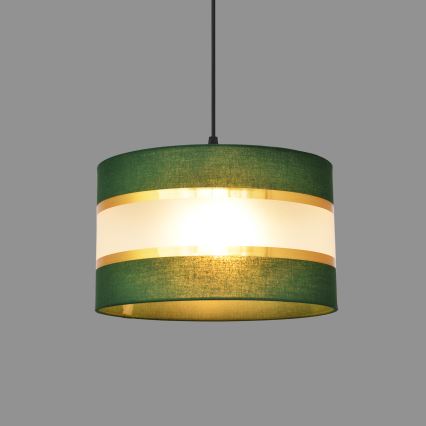 Luster na sajli HELEN 1xE27/15W/230V fi 25 cm zelena/zlatna