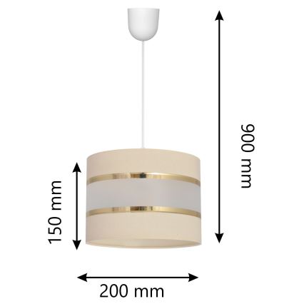 Luster na sajli HELEN 1xE27/15W/230V krem boje
