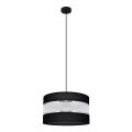 Luster na sajli HELEN 1xE27/15W/230V, prečnik 35 cm, crna/srebrna