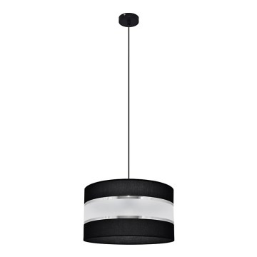Luster na sajli HELEN 1xE27/15W/230V, prečnik 35 cm, crna/srebrna
