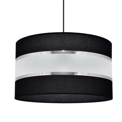 Luster na sajli HELEN 1xE27/15W/230V, prečnik 35 cm, crna/srebrna