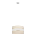 Luster na sajli HELEN 1xE27/15W/230V, prečnik 35 cm, krem/zlatna