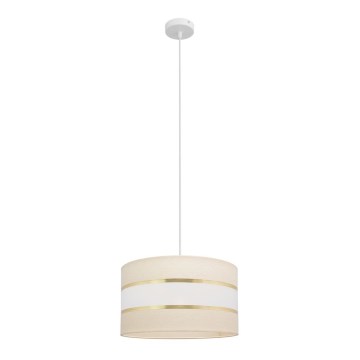 Luster na sajli HELEN 1xE27/15W/230V, prečnik 35 cm, krem/zlatna