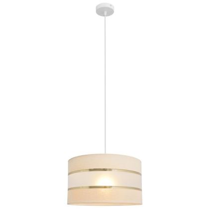 Luster na sajli HELEN 1xE27/15W/230V, prečnik 35 cm, krem/zlatna