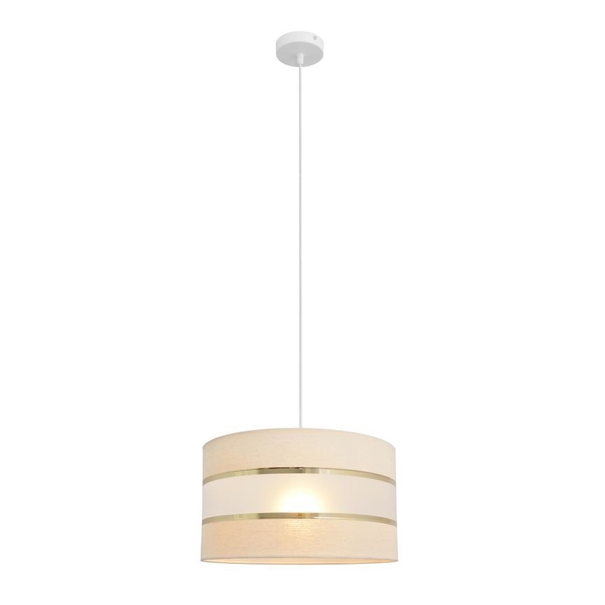 Luster na sajli HELEN 1xE27/15W/230V, prečnik 35 cm, krem/zlatna