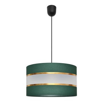Luster na sajli HELEN 1xE27/15W/230V, prečnik 35 cm, zelena/zlatna