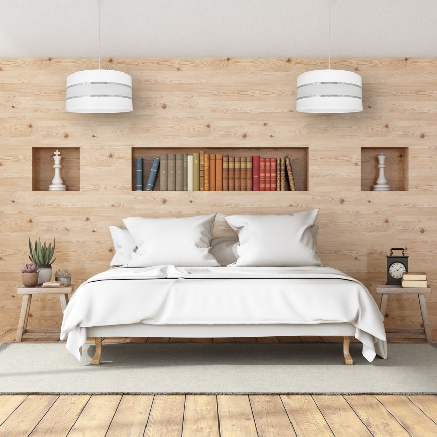 Luster na sajli HELEN 1xE27/15W/230V prečnik 40 cm bela