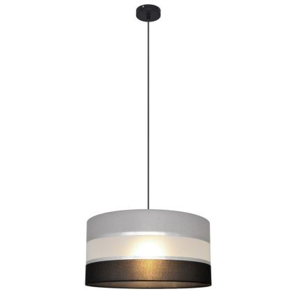 Luster na sajli HELEN 1xE27/15W/230V prečnik 40 cm crna/siva/srebrna