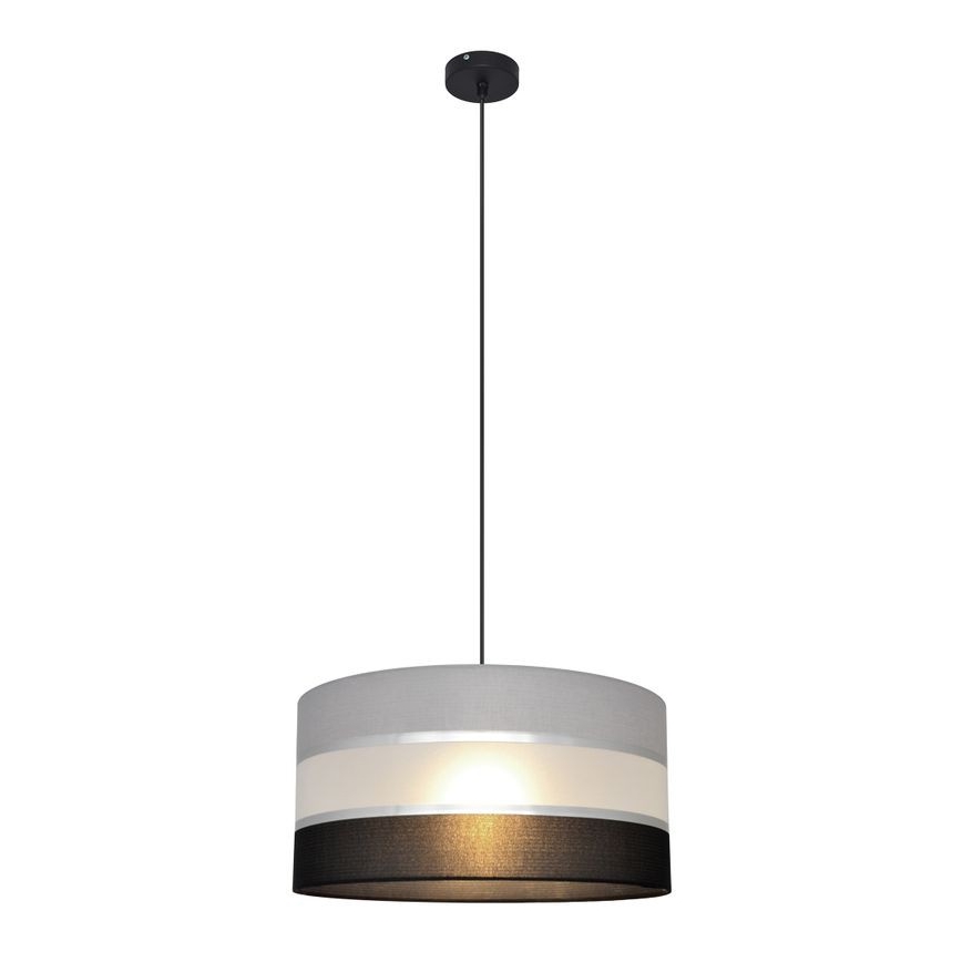 Luster na sajli HELEN 1xE27/15W/230V prečnik 40 cm crna/siva/srebrna