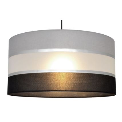 Luster na sajli HELEN 1xE27/15W/230V prečnik 40 cm crna/siva/srebrna