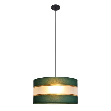 Luster na sajli HELEN 1xE27/15W/230V prečnik 40 cm zelena/zlatna