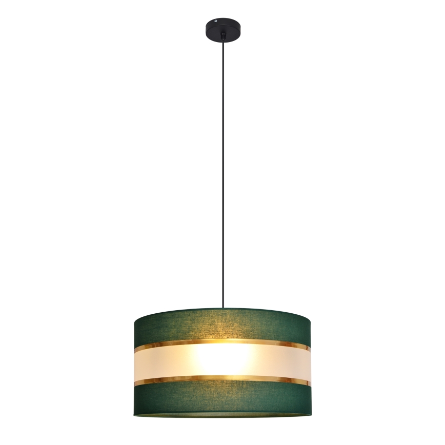 Luster na sajli HELEN 1xE27/15W/230V prečnik 40 cm zelena/zlatna