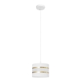 Luster na sajli HELEN 1xE27/15W/230V Ø 20 cm bela/zlatna