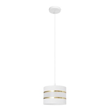 Luster na sajli HELEN 1xE27/15W/230V Ø 20 cm bela/zlatna