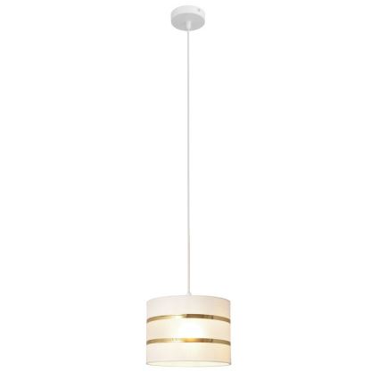 Luster na sajli HELEN 1xE27/15W/230V Ø 20 cm bela/zlatna