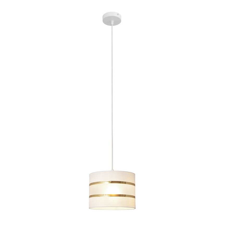 Luster na sajli HELEN 1xE27/15W/230V Ø 20 cm bela/zlatna