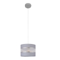 Luster na sajli HELEN 1xE27/15W/230V Ø 20 cm siva/srebrna