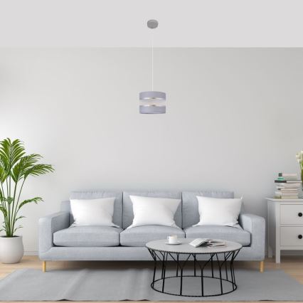 Luster na sajli HELEN 1xE27/15W/230V Ø 20 cm siva/srebrna