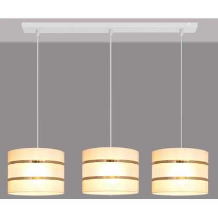 Luster na sajli HELEN 3xE27/15W/230V krem boje